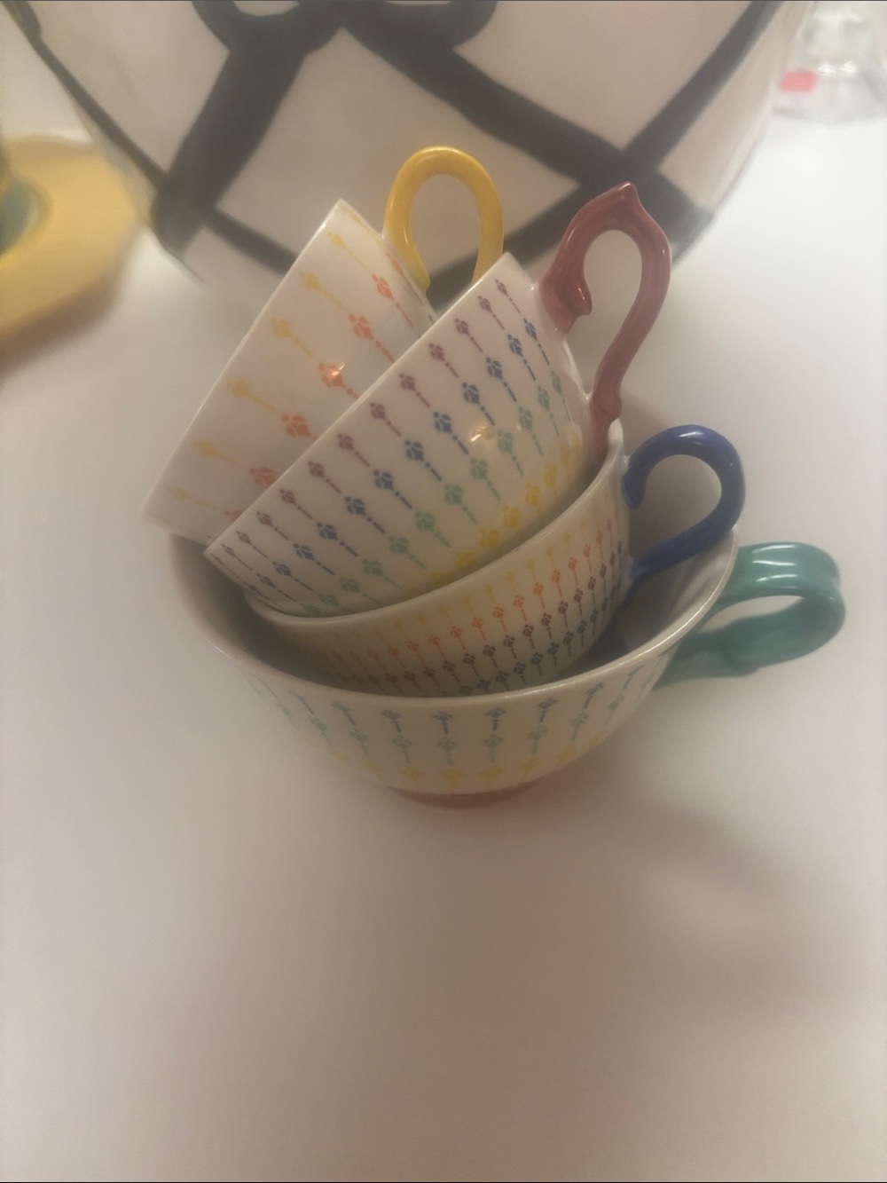 Anthropologie Stacked Measuring Teacup Set